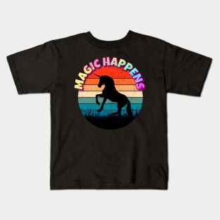 Unicorn Magic Happens Kids T-Shirt